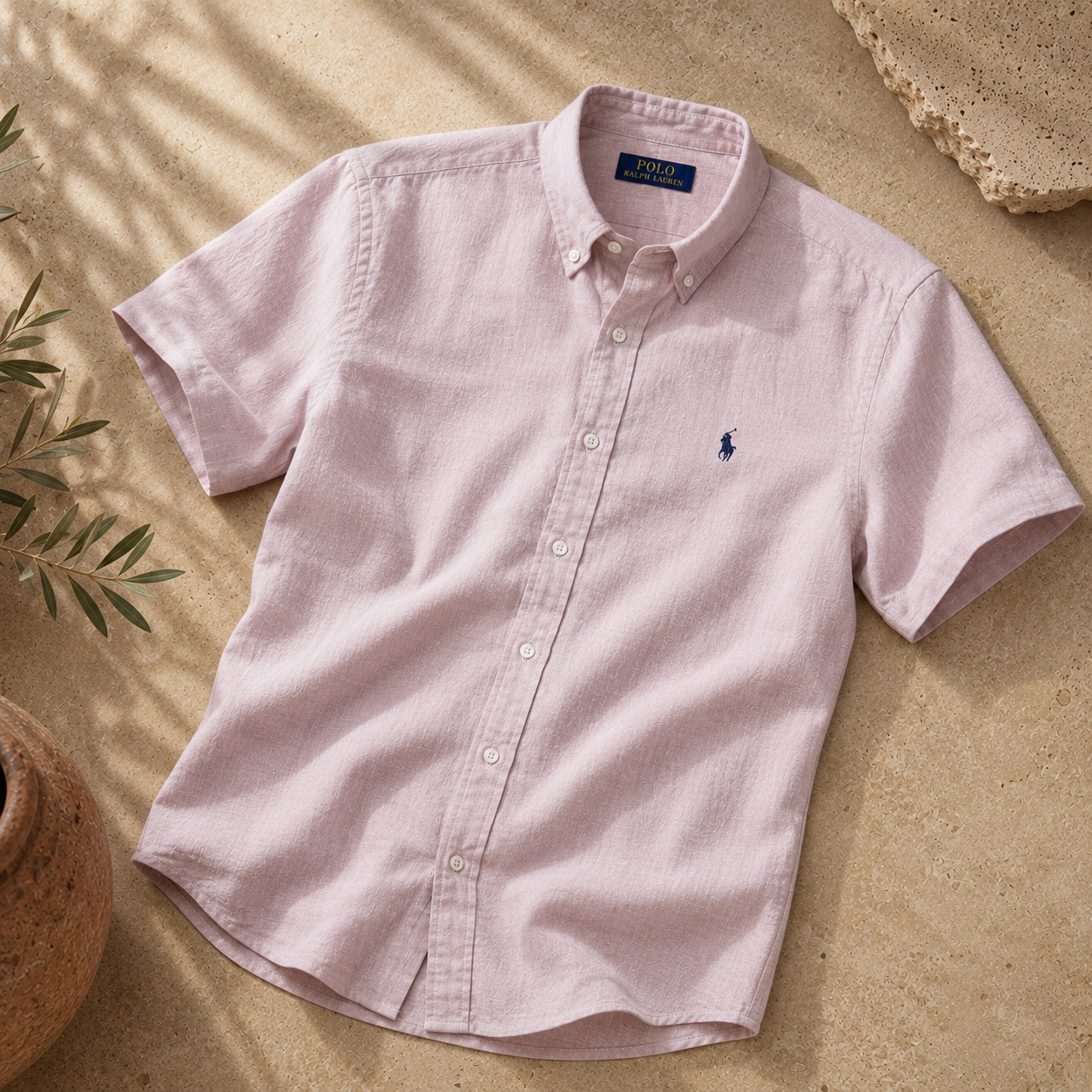 RL Polo Dusty Blush Pink Linen Shirt