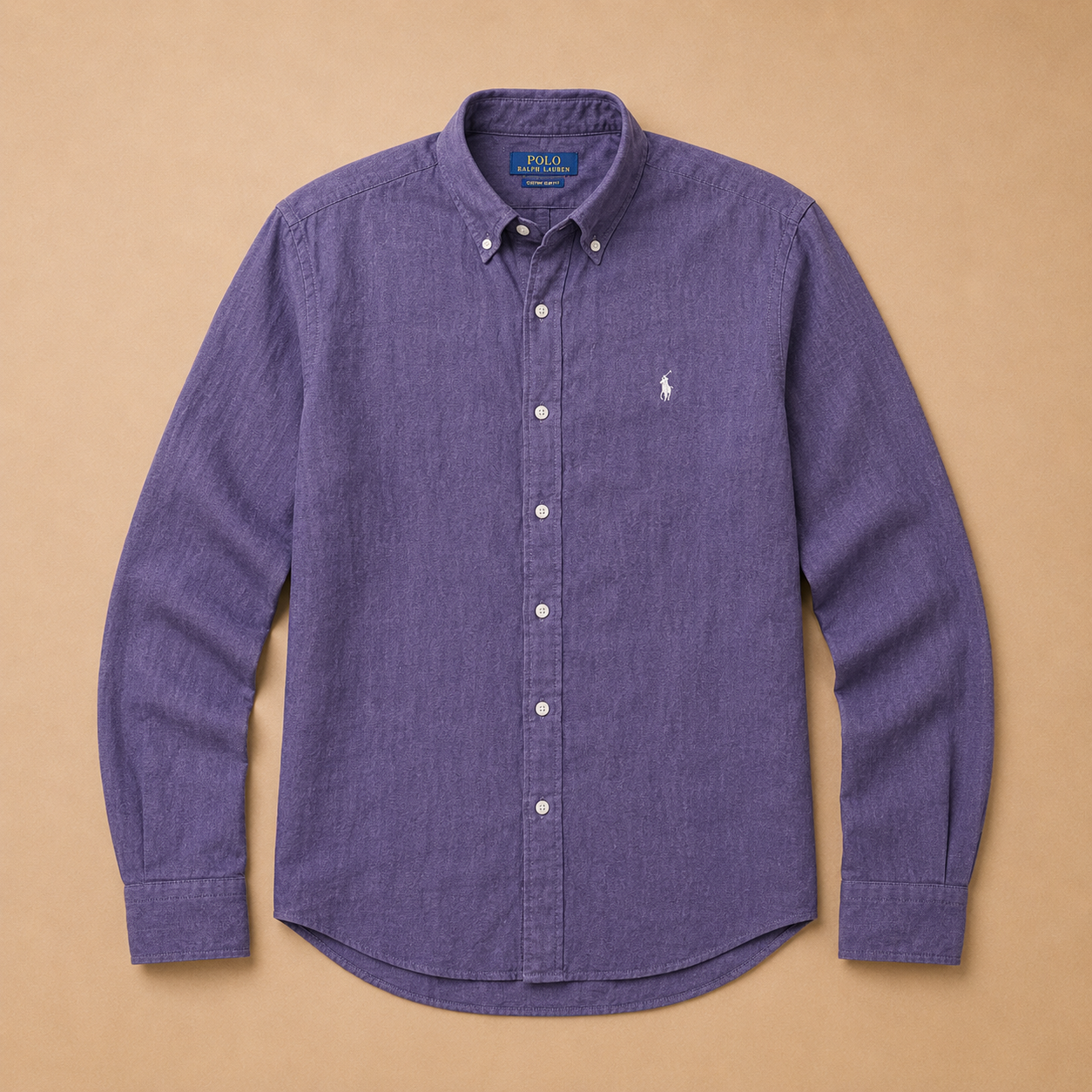 RL Custom Fit Linen Shirt Purple