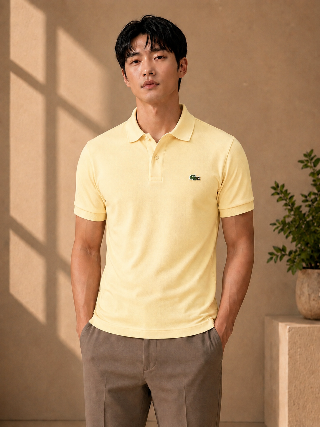 LA Coste Butter Yellow Polo T-Shirt