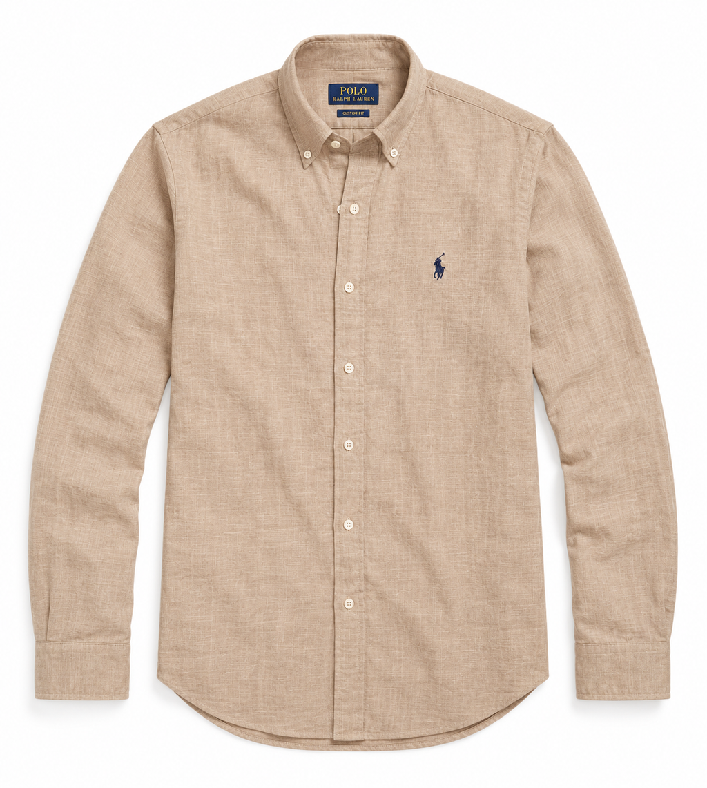 RL Polo Linen Blend Sandstone Khaki Shirt