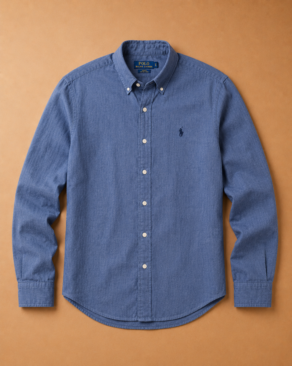 RL Custom Fit Linen Shirt Dusty Blue