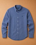 RL Custom Fit Linen Shirt Dusty Blue