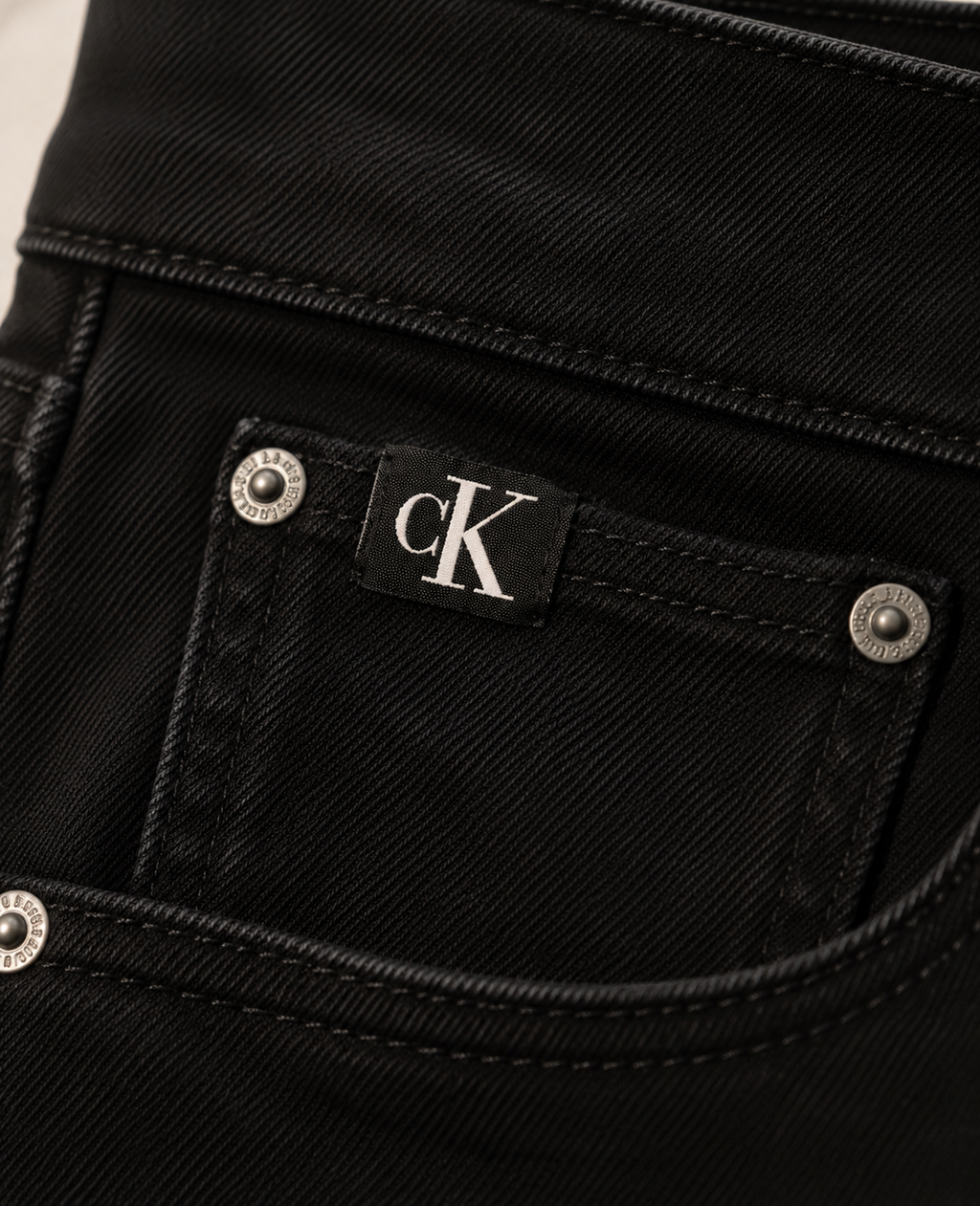Tailored Slim Fit CK Jet Black Jeans