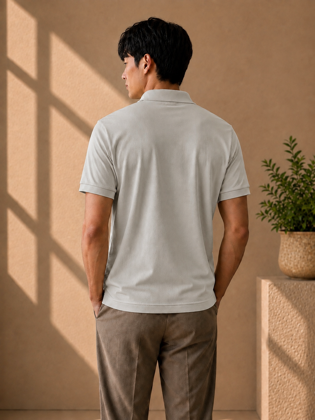 LA Coste Cement Grey Polo T-Shirt