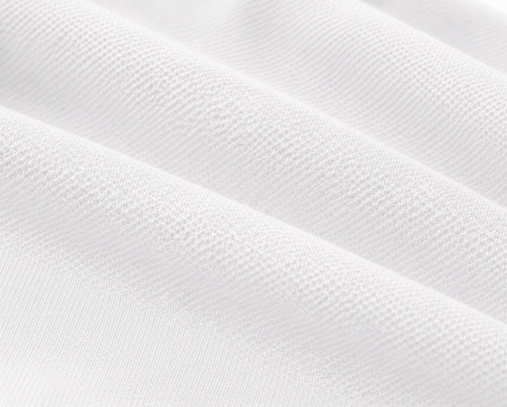 The Iconic Custom Slim Fit Mesh White Polo