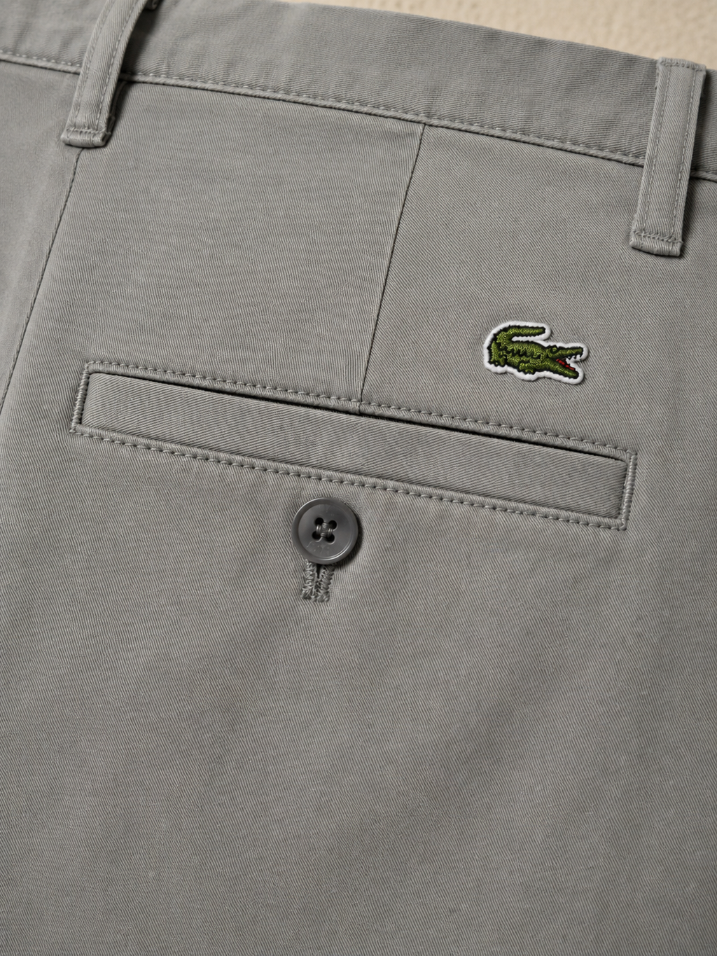 La Coste Slim Fit Stretch Cotton Steel Mist Chino Pants