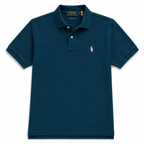 RL Polo Custom Slim Fit Mesh Ocen Teal Polo