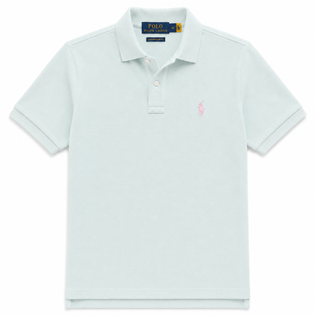 RL Polo Custom Slim Fit Mesh Ice Mint Polo