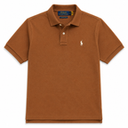 RL Polo Custom Slim Fit Mesh Mocha Brown Polo