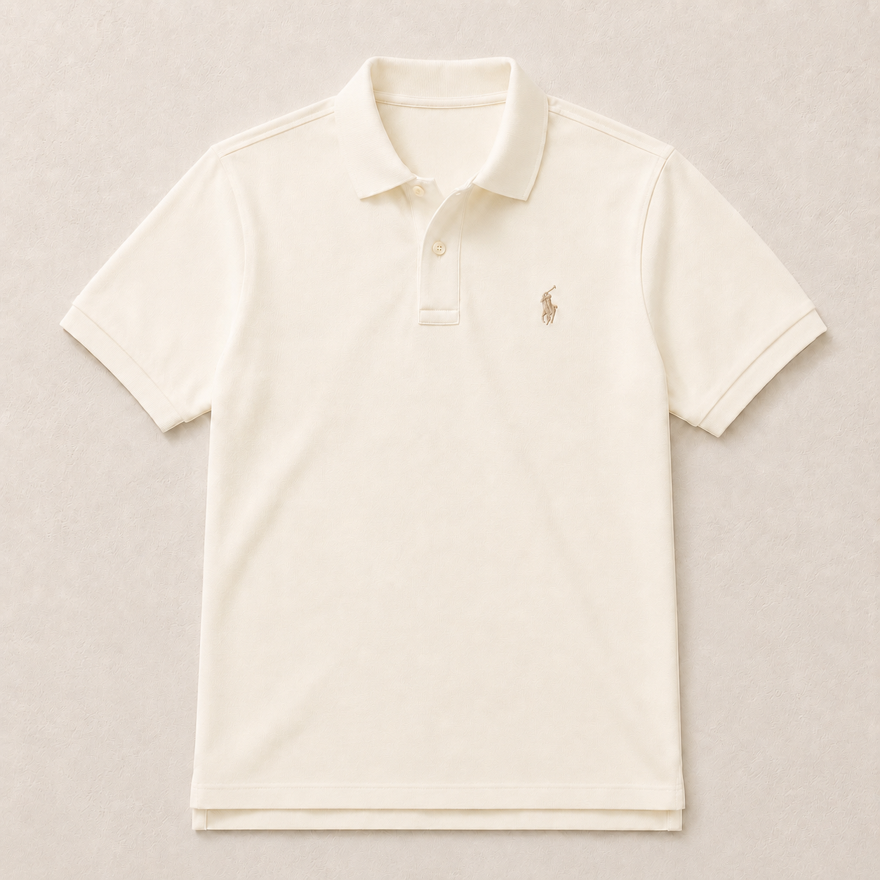 The Iconic Custom Slim Fit Mesh Vintage Ivory Polo