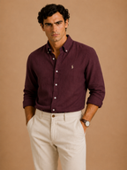RL Custom Fit Linen Shirt Burgundy