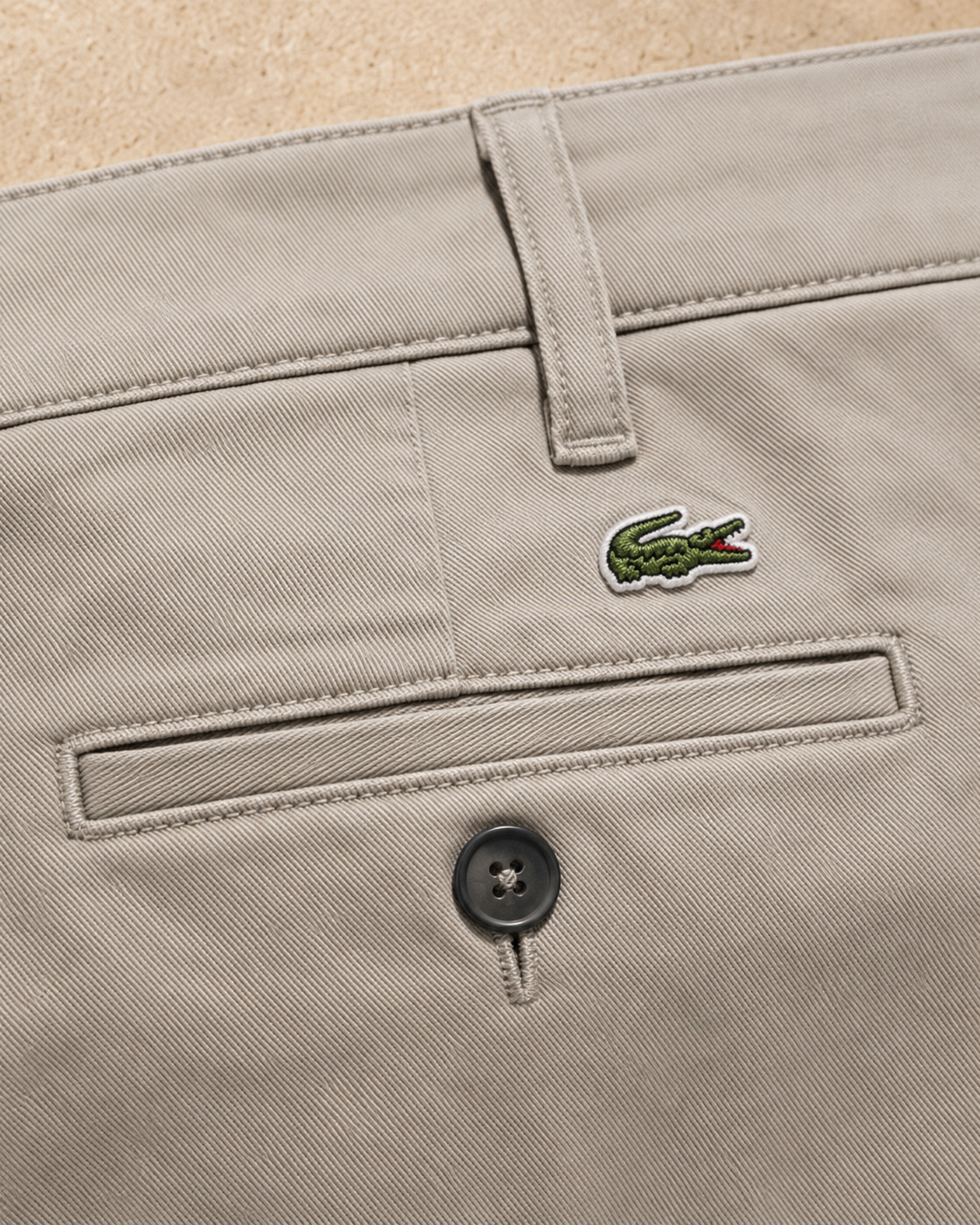La Coste Slim Fit Stretch Cotton Ivory Stone Chino Pants