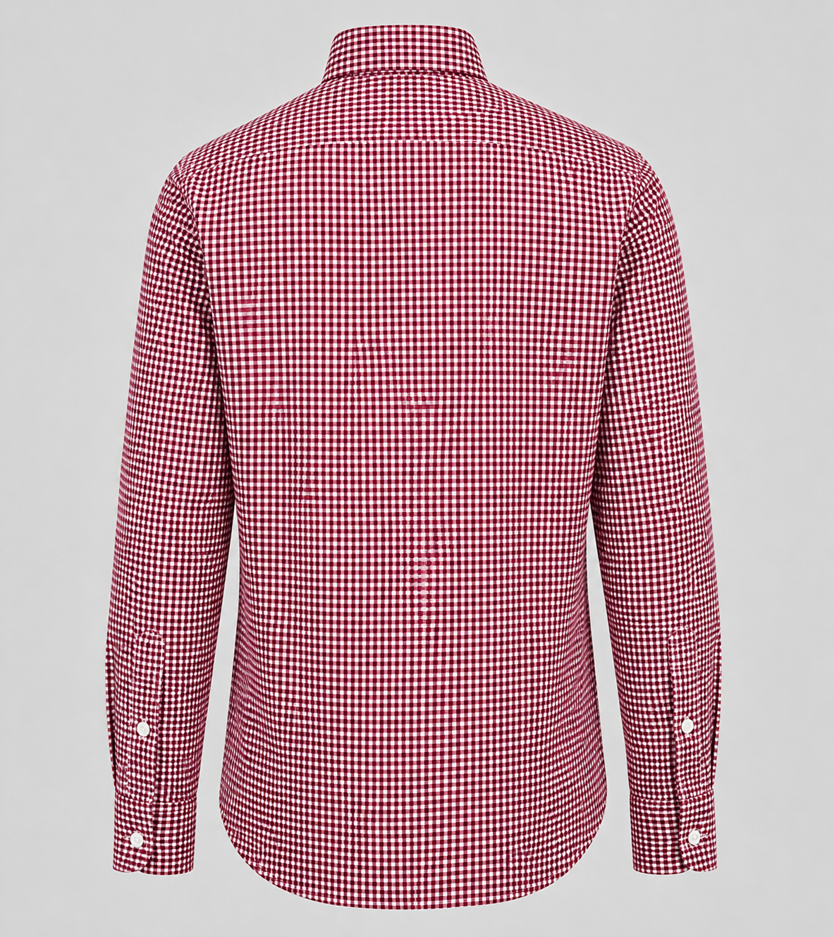 RL Custom Fit Gingham Oxford Shirt Maroon