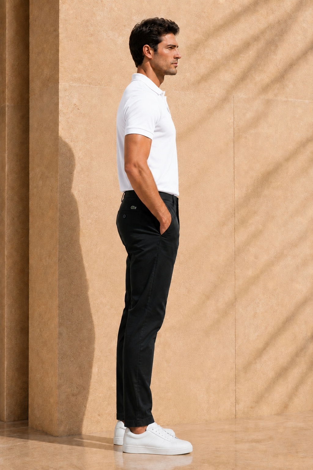 La Coste Slim Fit Stretch Cotton Onyx Black Chino Pants
