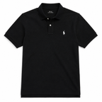 The Iconic Custom Slim Fit Mesh Black Polo