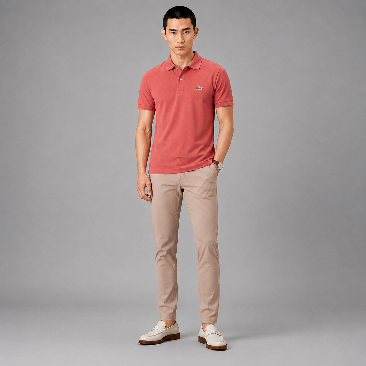 LA Coste Sunset Coral Polo T-Shirt