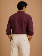 RL Custom Fit Linen Shirt Burgundy