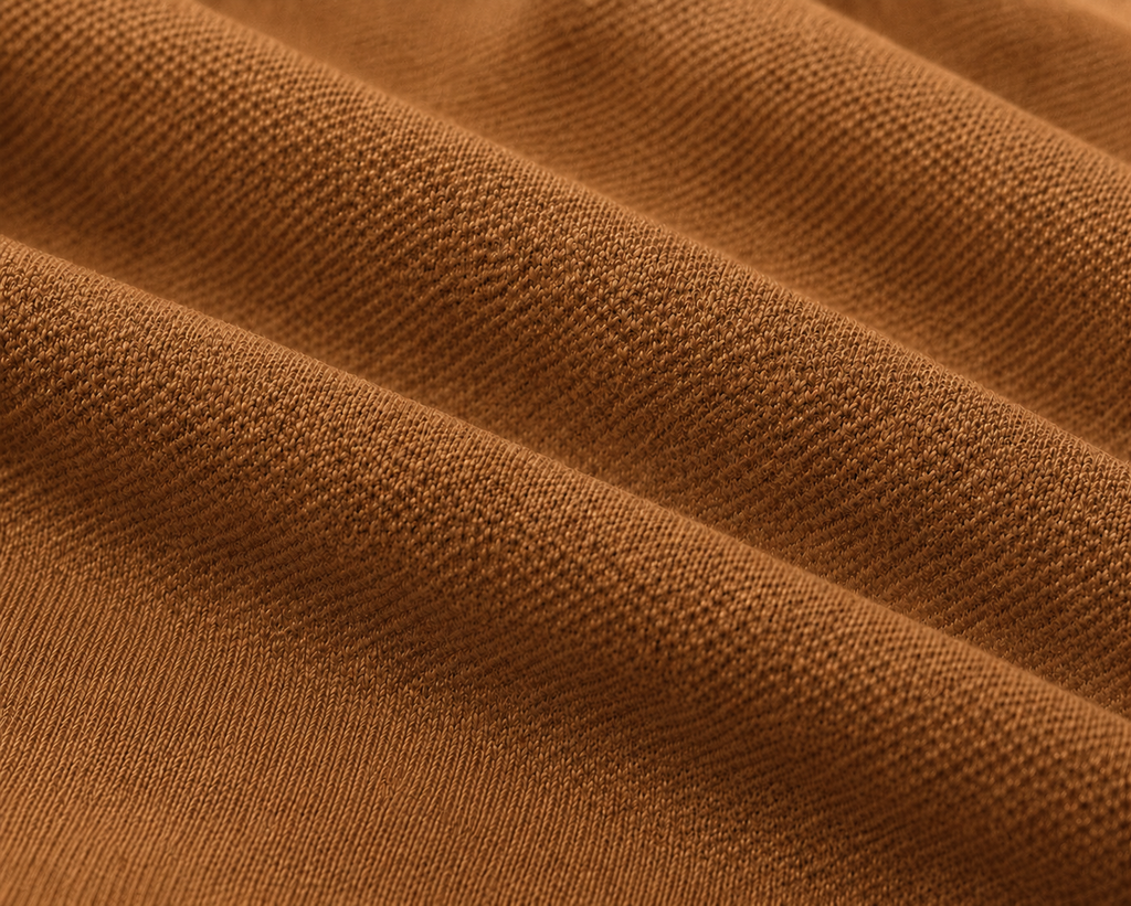 The Iconic Custom Slim Fit Mesh Mocha Brown Polo