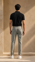 La Coste Slim Fit Stretch Cotton Steel Mist Chino Pants