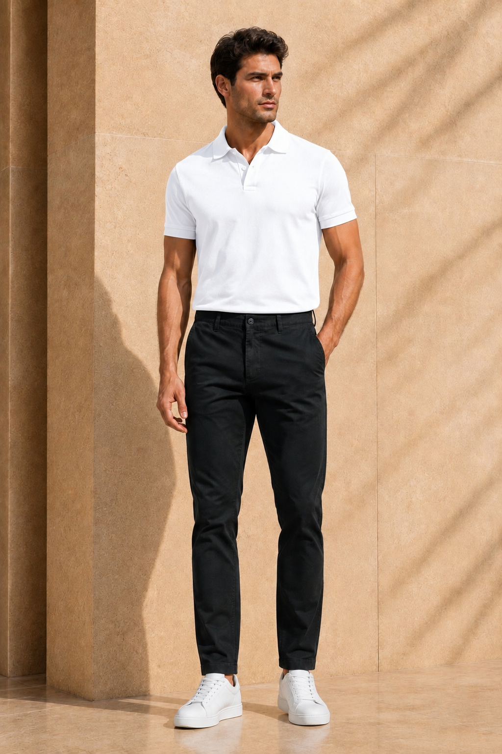 La Coste Slim Fit Stretch Cotton Onyx Black Chino Pants