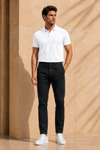 La Coste Slim Fit Stretch Cotton Onyx Black Chino Pants