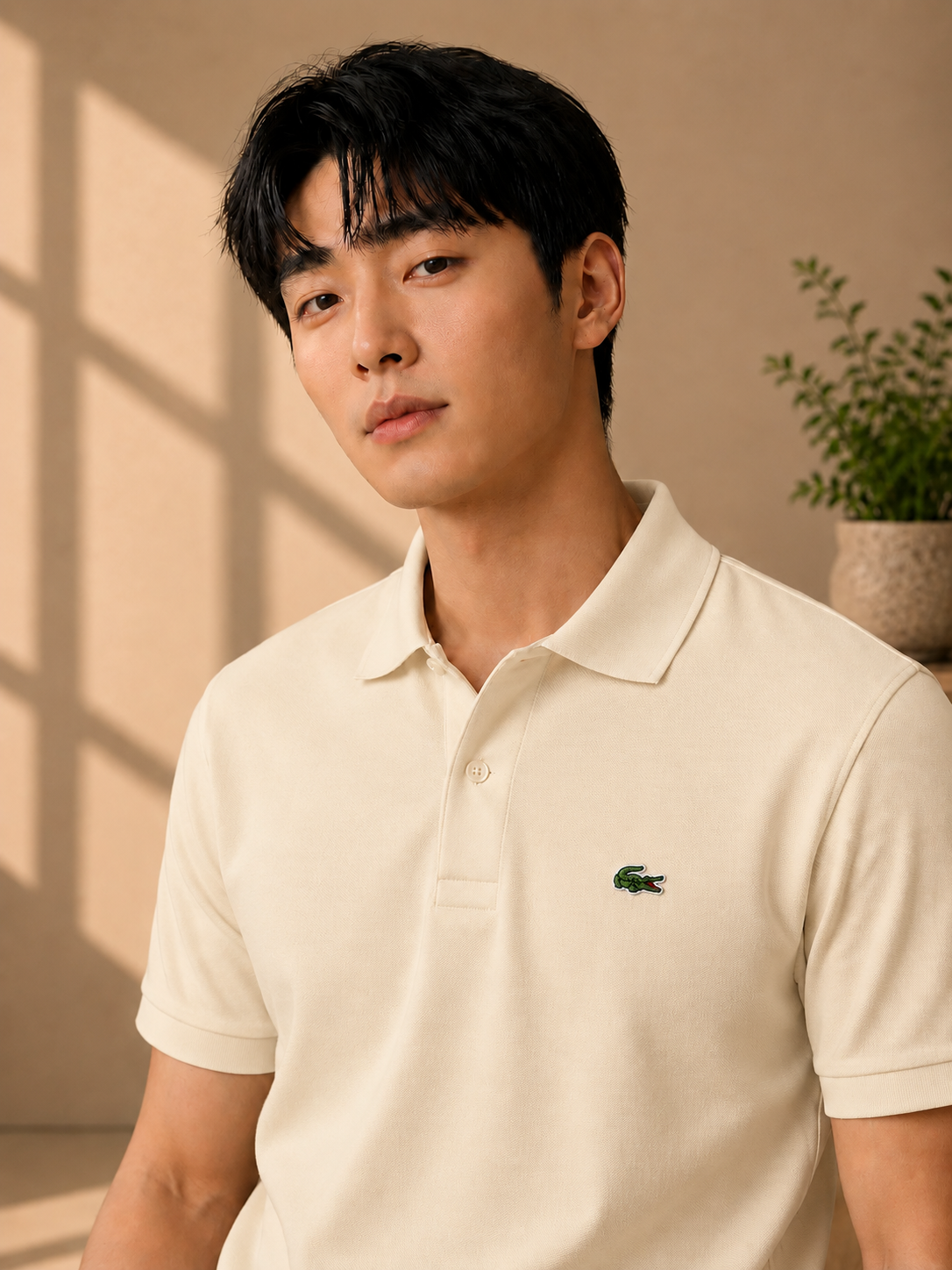 LA Coste Ecru Polo T-Shirt