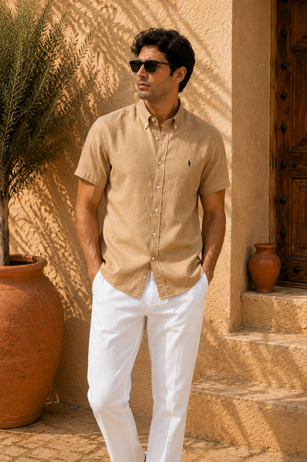 RL Polo Camel Tan Linen Shirt