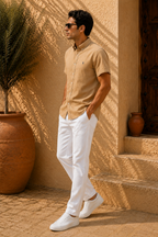 RL Polo Camel Tan Linen Shirt