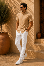 RL Polo Camel Tan Linen Shirt