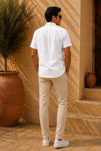 RL Polo Cresp Ivory White Linen Shirt