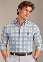 RL Polo Plaid Oxford Power Blue Shirt