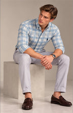 RL Polo Plaid Oxford Power Blue Shirt