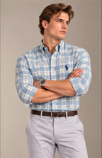 RL Polo Plaid Oxford Power Blue Shirt