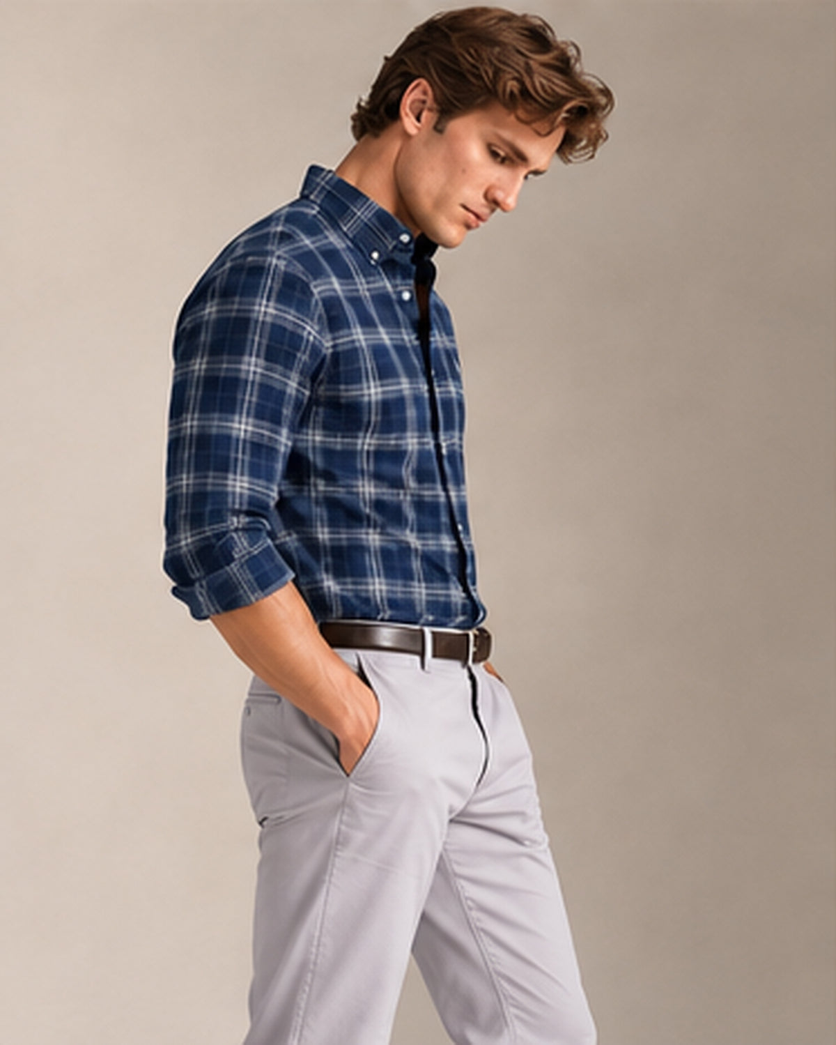 RL Polo Plaid Oxford Deep Navy Shirt