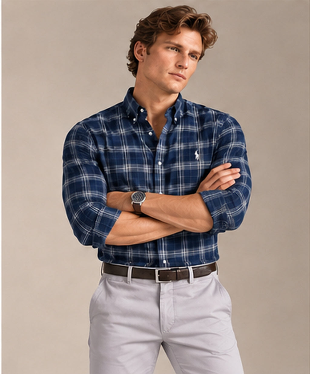 RL Polo Plaid Oxford Deep Navy Shirt