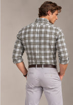 RL Polo Plaid Oxford Olive Grey Shirt