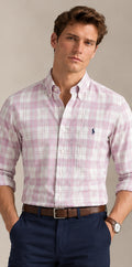RL Polo Plaid Oxford Mauve Mist Shirt