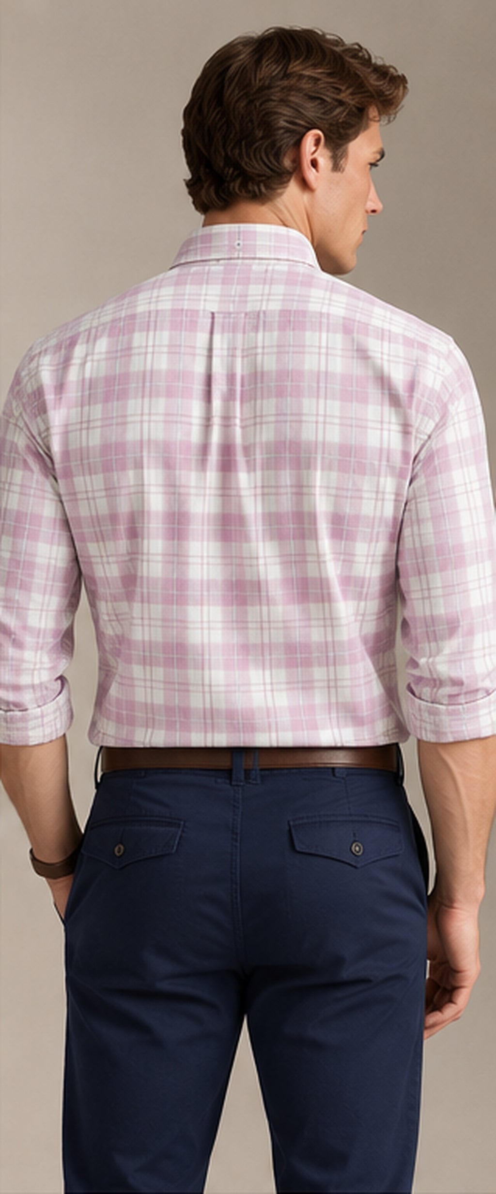 RL Polo Plaid Oxford Mauve Mist Shirt