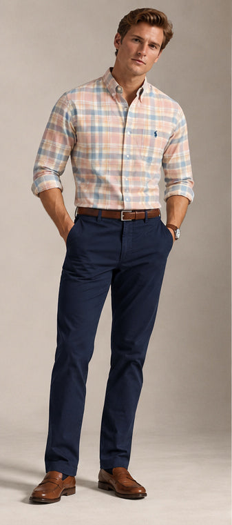 RL Polo Plaid Oxford Pastel Heritage Shirt