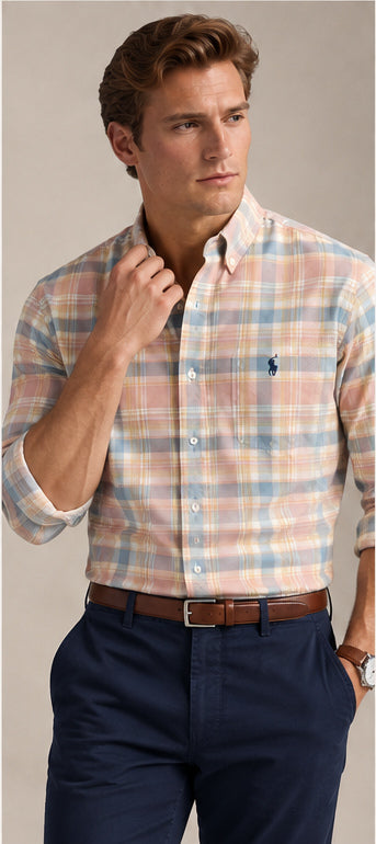 RL Polo Plaid Oxford Pastel Heritage Shirt