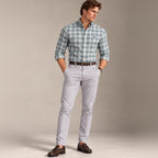 RL Polo Plaid Oxford Sage Blue Shirt