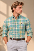 RL Polo Plaid Oxford Sage Mist Shirt