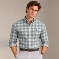 RL Polo Plaid Oxford Sage Blue Shirt