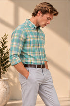 RL Polo Plaid Oxford Sage Mist Shirt