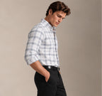 RL Polo Plaid Oxford Cloud Grey Shirt