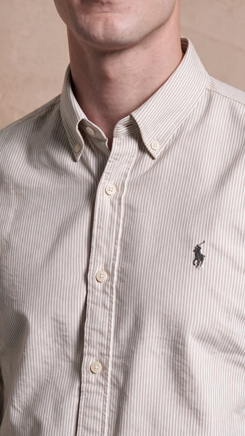 RL Polo Striped Linen Brown Shirt