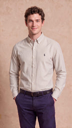 RL Polo Striped Linen Brown Shirt