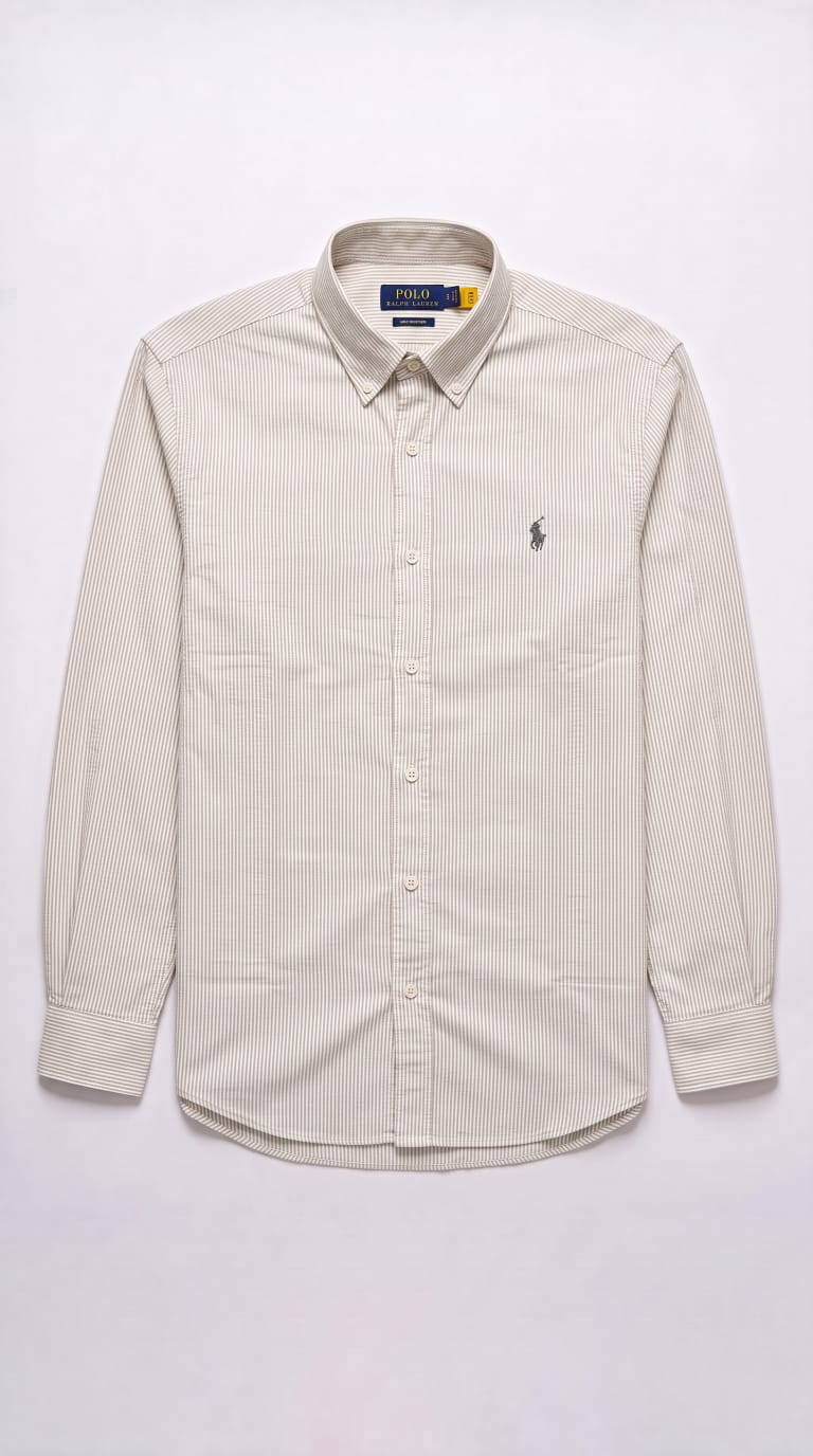 RL Polo Striped Linen Brown Shirt