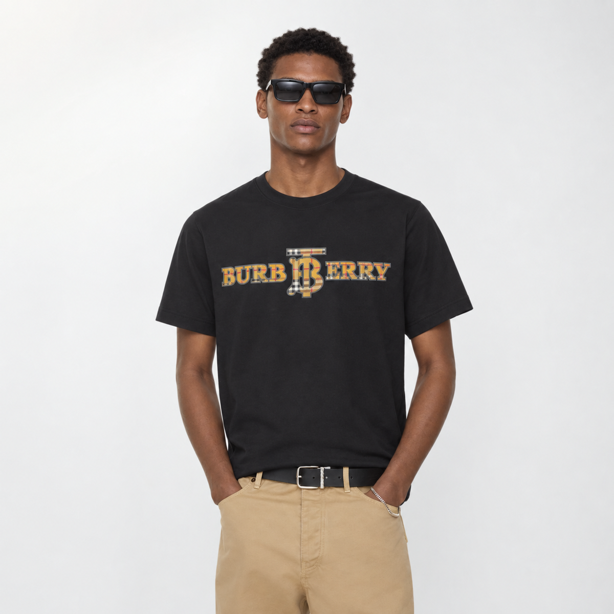 Tshirt With Bur_berry Print