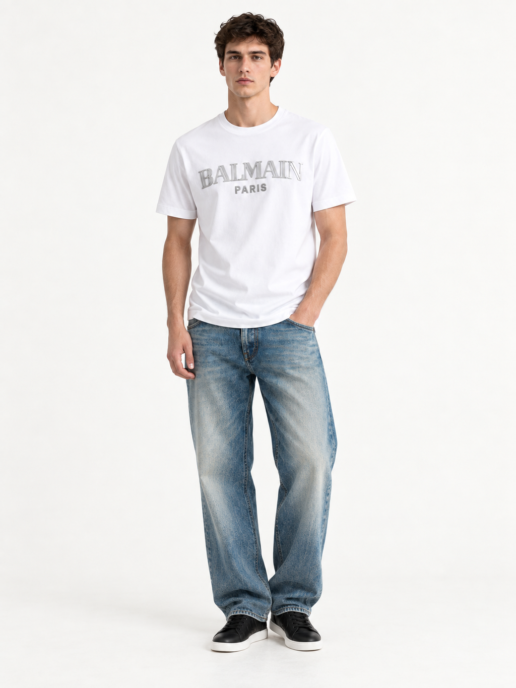 Tshirt With Bal_Main Paris Print